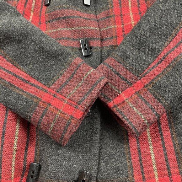 MNG Mango Wool Blend Long Coat Women’s S Black/Red Button Front - Picture 10 of 10